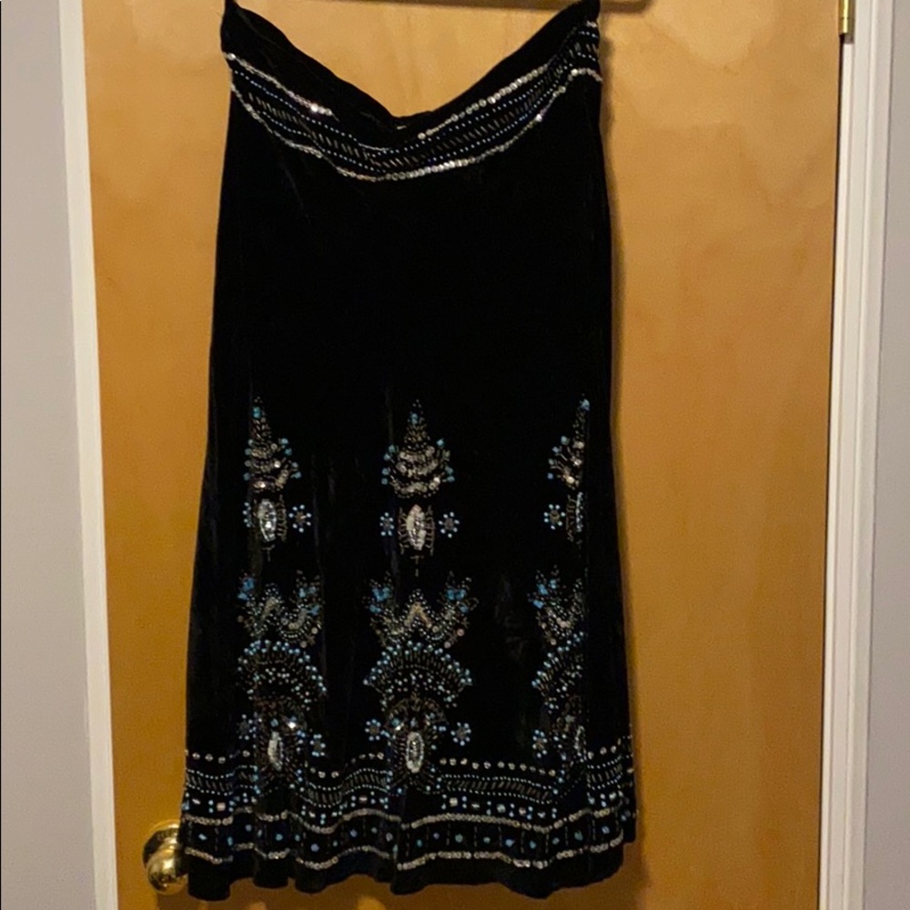 Velvet Beaded Midi Skirt- Sz. 12